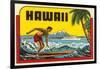 Hawaii, Surfer at Diamond Head, Cruise Ship-null-Framed Art Print
