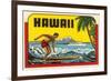 Hawaii, Surfer at Diamond Head, Cruise Ship-null-Framed Art Print