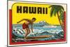 Hawaii, Surfer at Diamond Head, Cruise Ship-null-Mounted Premium Giclee Print