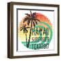''Hawaii Surfrider Team'' Artwork for T-Shirt, Poster...Grunge and Halftone Textures.-19srb81-Framed Art Print