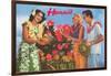 Hawaii, Tourist Couple, Fruit, Hawaiian Lady-null-Framed Art Print