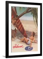 Hawaii, Tourists with Surfboard-null-Framed Art Print