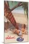 Hawaii, Tourists with Surfboard-null-Mounted Art Print