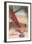 Hawaii, Tourists with Surfboard-null-Framed Art Print