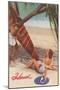 Hawaii, Tourists with Surfboard-null-Mounted Art Print