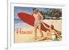 Hawaii, Tourists with Surfboard-null-Framed Art Print