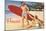 Hawaii, Tourists with Surfboard-null-Mounted Art Print