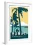 Hawaii Travel Poster-Michael Jon Watt-Framed Giclee Print