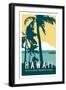 Hawaii Travel Poster-Michael Jon Watt-Framed Giclee Print