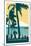 Hawaii Travel Poster-Michael Jon Watt-Mounted Premium Giclee Print