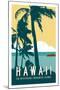 Hawaii Travel Poster-Michael Jon Watt-Mounted Giclee Print
