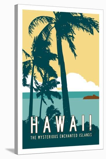 Hawaii Travel Poster-Michael Jon Watt-Stretched Canvas