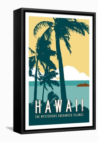 Hawaii Travel Poster-Michael Jon Watt-Framed Stretched Canvas