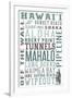 Hawaii - Typography-Lantern Press-Framed Art Print