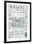 Hawaii - Typography-Lantern Press-Framed Art Print