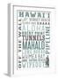 Hawaii - Typography-Lantern Press-Framed Art Print