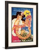 Hawaii via United Airlines-Feher-Framed Giclee Print