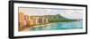 Hawaii Waikiki Beach in Honolulu City, Aerial View of Diamond Head Famous Landmark Travel Landscape-Maridav-Framed Photographic Print