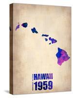 Hawaii Watercolor Map-NaxArt-Stretched Canvas