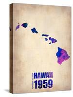 Hawaii Watercolor Map-NaxArt-Stretched Canvas