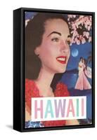 Hawaii, Woman in Lei with Dancers in Background-null-Framed Stretched Canvas