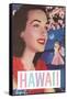 Hawaii, Woman in Lei with Dancers in Background-null-Framed Stretched Canvas