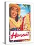Hawaii, Woman with Frangipani Leis-null-Stretched Canvas