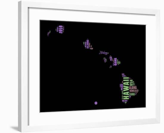 Hawaii Word Cloud 1-NaxArt-Framed Art Print