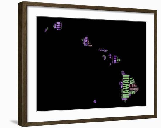 Hawaii Word Cloud 1-NaxArt-Framed Art Print