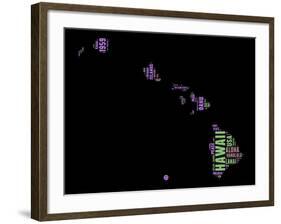 Hawaii Word Cloud 1-NaxArt-Framed Art Print