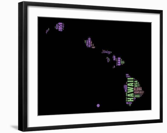 Hawaii Word Cloud 1-NaxArt-Framed Art Print