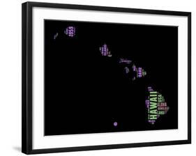 Hawaii Word Cloud 1-NaxArt-Framed Art Print