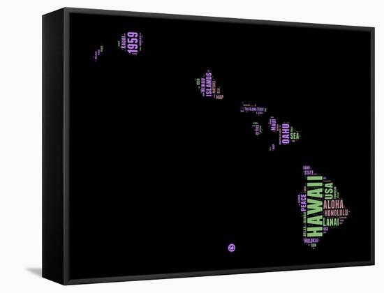 Hawaii Word Cloud 1-NaxArt-Framed Stretched Canvas