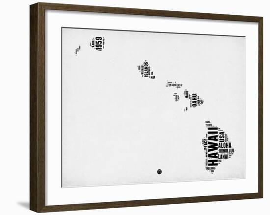 Hawaii Word Cloud 2-NaxArt-Framed Art Print