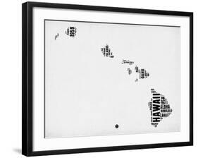 Hawaii Word Cloud 2-NaxArt-Framed Art Print