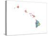 Hawaii Word Cloud Map-NaxArt-Stretched Canvas