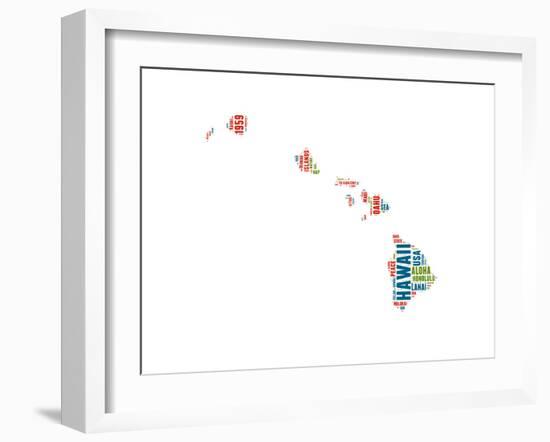 Hawaii Word Cloud Map-NaxArt-Framed Art Print