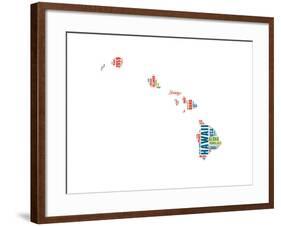 Hawaii Word Cloud Map-NaxArt-Framed Art Print