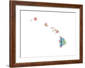 Hawaii Word Cloud Map-NaxArt-Framed Art Print