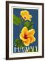 Hawaii - Yellow Hibiscus Flower-Lantern Press-Framed Art Print