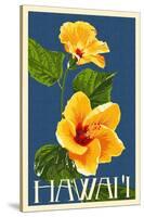 Hawaii - Yellow Hibiscus Flower-Lantern Press-Stretched Canvas