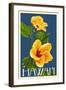 Hawaii - Yellow Hibiscus Flower-Lantern Press-Framed Art Print