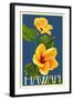 Hawaii - Yellow Hibiscus Flower-Lantern Press-Framed Art Print