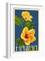 Hawaii - Yellow Hibiscus Flower-Lantern Press-Framed Art Print