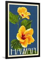 Hawaii - Yellow Hibiscus Flower-Lantern Press-Framed Art Print