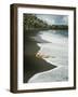 Hawaiian Airline Stewardes on Black Sand Beach, Kalapana, Hawaii-Ralph Crane-Framed Photographic Print