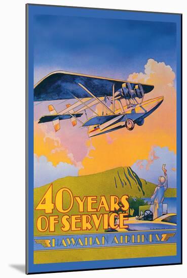 Hawaiian Airlines, 40 Years of Service-C.e. White-Mounted Art Print