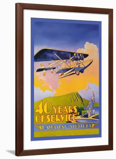 Hawaiian Airlines, 40 Years of Service-C.e. White-Framed Art Print