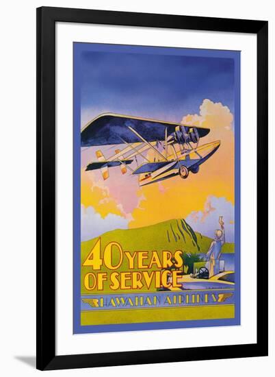 Hawaiian Airlines, 40 Years of Service-C.e. White-Framed Art Print
