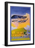 Hawaiian Airlines, 40 Years of Service-C.e. White-Framed Art Print